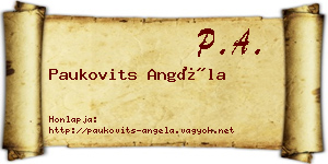 Paukovits Angéla névjegykártya